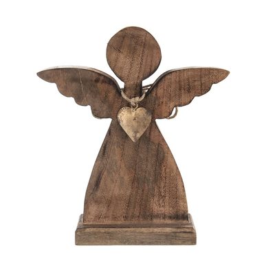 Anděl ze dřeva s kovovým srdcem O0363 - 26 x 6 x 30,5 cm{% if product.brand.name %} – Morex{% endif %}