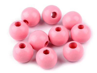 Dřevěné korálky Ø25 mm 10 kusů{% if variant.name %} – 3 růžová sv.{% endif %}