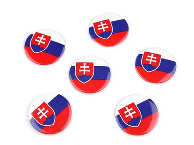 Placka - vlajka Slovenská republika Ø3,5 cm 6 kusů{% if product.brand.name %} – Galanterka{% endif %}