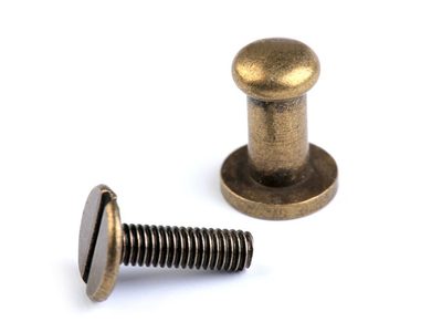 Sedlářský nýt šroubovací Ø6 mm 10 ks{% if variant.name %} – 4 (14 mm) staromosaz{% endif %}
