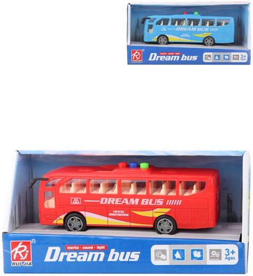 Autobus Dream Bus 17cm na baterie Světlo Zvuk 2 barvy v krabici{% if product.brand.name %} – {% endif %}