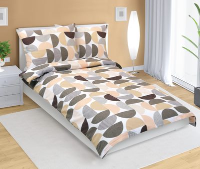 Povlečení flanelové Hnědá,Lososová 12/381 140x200, 70x90 cm – fotka 2