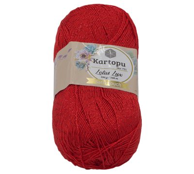 Příze LOTUS LUX Červená 165 100g / 340 m{% if product.brand.name %} – {% endif %}