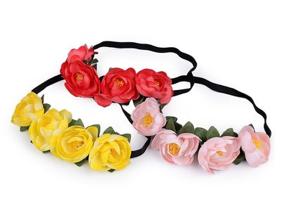 Pružná čelenka do vlasů s květy{% if product.brand.name %} – Stoklasa{% endif %}