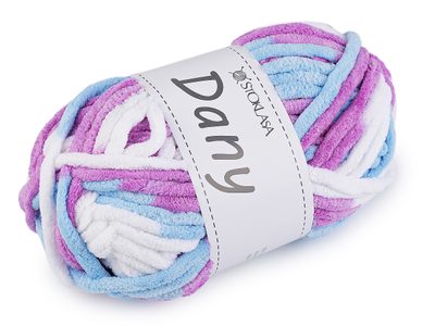 Pletací žinylková příze Dany 100 g{% if variant.name %} – 2 fialová sv. modrá světlá{% endif %}