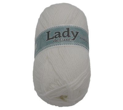 Příze LADY de Luxe Bílá 1100 100g / 238 m{% if product.brand.name %} – Bellatex{% endif %}