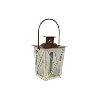 Mini kovová lucernička 11 cm bílo-zlatá – elegantní dekorace na stůl i okno K1994 – fotka 1