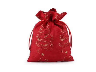 Vánoční dárkový pytlík 14x19 cm{% if variant.name %} – 3 červená glitry{% endif %}