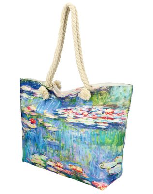 Velká plážová taška v malovaném designu modrá HB001{% if product.brand.name %} – Linea Moda{% endif %}
