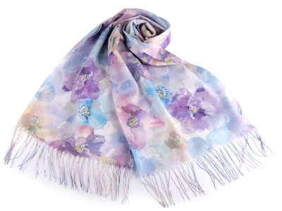 Letní šátek / šála s třásněmi květy 70x180 cm{% if product.brand.name %} – Stoklasa{% endif %}
