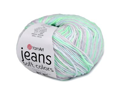 Pletací příze Jeans Soft Color 50 g - 6 (6201) zelená sv.