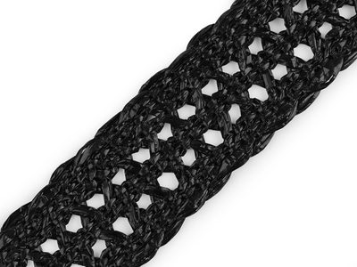 Splétaný popruh šíře 50 mm imitace slámy{% if variant.name %} – 4 černá{% endif %}