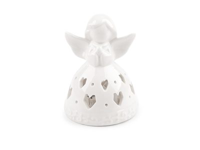 Porcelánový anděl svítící{% if variant.name %} – 2 bílá srdce{% endif %}