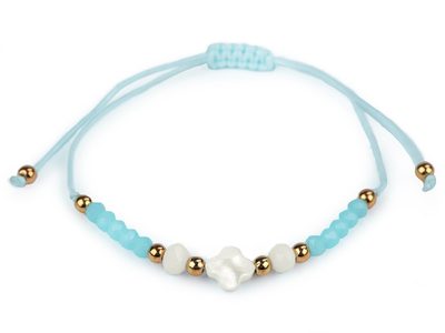 Náramek shamballa s perletí a broušenými korálky{% if variant.name %} – 3 mint{% endif %}