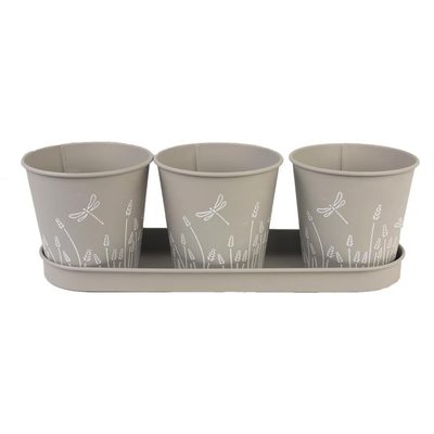 Sada 3 květináčů s táckem K2585-21{% if product.brand.name %} – Morex{% endif %}