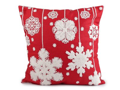 Vánoční povlak na polštář vyšívaný 45x45 cm{% if variant.name %} – 3 červená bílá{% endif %}