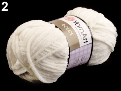 Pletací žinylková příze 100 g Dolce{% if variant.name %} – 2 (745) krémová nejsvět.{% endif %}