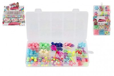 Korálky plastové barevné se šňůrkou v plastové krabičce 10x17x2cm 24ks v boxu{% if product.brand.name %} – Teddies{% endif %}