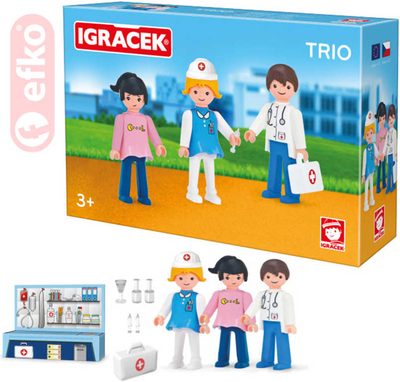 IGRÁČEK TRIO Léčíme set 3 figurky s doplňky v krabičce – fotka 1