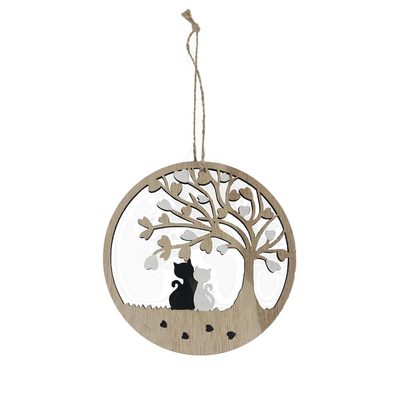 Dekorace k zavěšení strom života s kočkami D6149/2 - dia 13,5 × 0,5 cm{% if product.brand.name %} – Morex{% endif %}