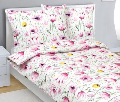Bavlněné povlečení Růžová,Zelená 90/299{% if product.brand.name %} – Bellatex{% endif %}