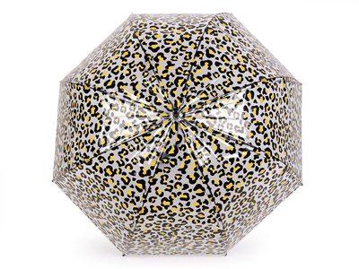 Dámský / dívčí průhledný vystřelovací deštník leopard{% if variant.name %} – 3 žlutá{% endif %}