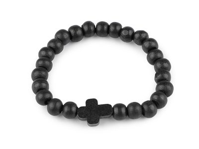 Náramek dřevěný unisex křížek{% if variant.name %} – 2 černá{% endif %}