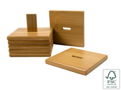 Bambusový podtácek, 6 ks 371444 - 8 × 8 × 0,7/ 8 cm{% if product.brand.name %} – Morex{% endif %}