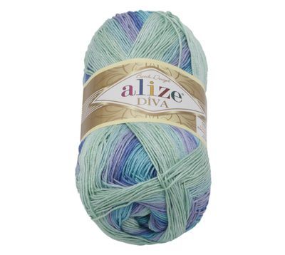Příze DIVA BATIK Modrá,Tyrkysová 1767 100g / 350 m{% if product.brand.name %} – Alize{% endif %}