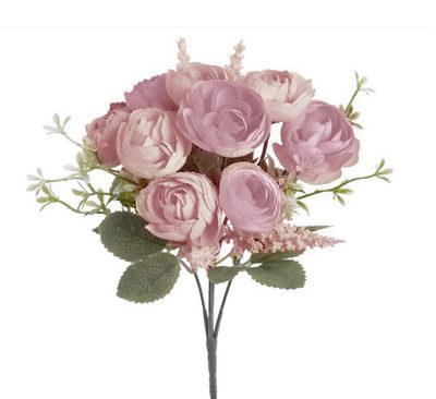 Umělá kytička kamélií s vřesem - růžová 27 cm{% if product.brand.name %} – Canea{% endif %}
