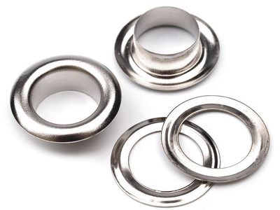 Průchodky s podložkou vnitřní Ø10 mm / vnější Ø16 m 20 párů{% if variant.name %} – 2 nikl{% endif %}