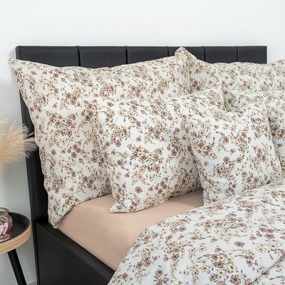 Krepové povlečení Kvítí béžové – fotka 2
