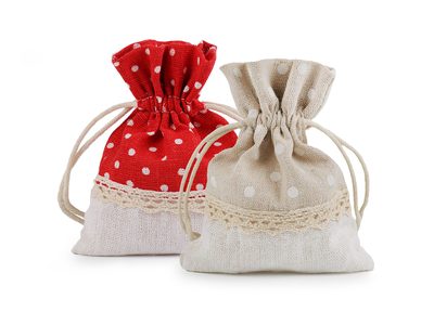 Lněný pytlík s puntíky a krajkou 10x13 cm{% if product.brand.name %} – Stoklasa{% endif %}