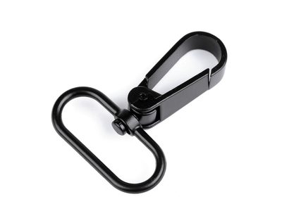 Kovová karabina průvlek 32 mm - 6 černý lak mat