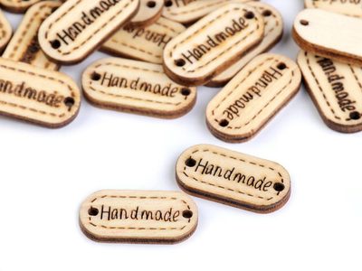 Dřevěná cedulka / ozdoba Handmade 11x23 mm 10 ks{% if variant.name %} – 2 přírodní{% endif %}