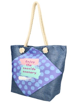 Velká moderní plážová taška modrá{% if product.brand.name %} – Linea Moda{% endif %}