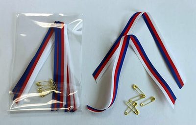 Stuha trikolóra ČESKÁ se spínacím špendlíkem balení 5 kusů – fotka 2