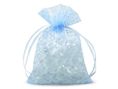 Dárkový pytlík puntíky 13x18 cm organza 2 kusy{% if variant.name %} – 5 modrá světlá{% endif %}