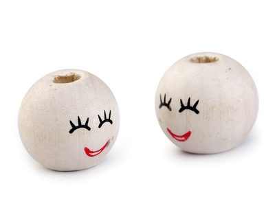 Dřevěné korálky s obličejem Ø18 mm 5 ks{% if product.brand.name %} – Galanterka{% endif %}