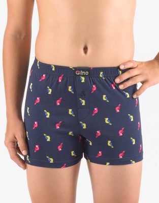 GINA dětské trenky volné chlapecké, šité, s potiskem 25016P{% if variant.name %} – lékořice šípková - 128/134{% endif %}