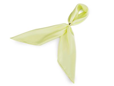 Saténový šátek se sponou 65x65 cm{% if variant.name %} – 3 žlutozelená{% endif %}