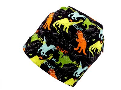 Dětská bavlněná čepice na jaro a podzim{% if variant.name %} – 7 černá dinosaurus{% endif %}