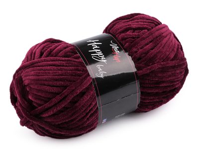 Pletací žinylková příze Happy Baby 100 g - 8 (41164) bordó