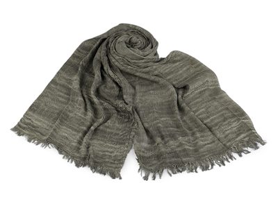 Letní šátek / šála bavlněná 70x195 cm - 5 zelená khaki