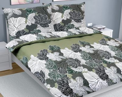 Bavlněné povlečení na dvoudeku Zelená 90/608{% if product.brand.name %} – Bellatex{% endif %}