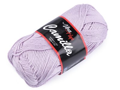 Bavlněná pletací příze Camilla 50 g{% if variant.name %} – 7 (8076) fialová nejsvětlejší{% endif %}