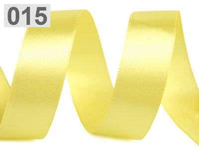 Atlasová stuha svazky po 5 m šíře 20 mm balení 5 metrů{% if variant.name %} – 15 žlutá světlá{% endif %}