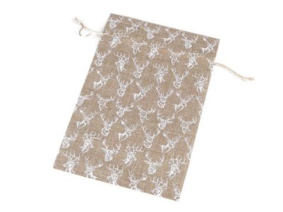 Dárkový pytlík jelen s glitry 20x30 cm imitace juty{% if product.brand.name %} – Stoklasa{% endif %}