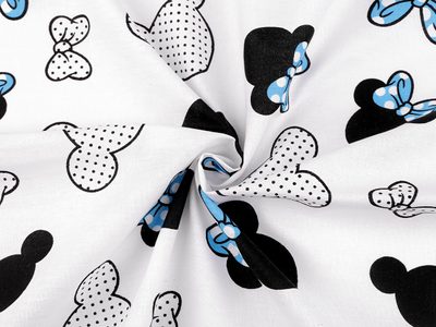 Bavlněná látka / plátno Mickey / Minnie Mouse METRÁŽ{% if variant.name %} – 3 (345) bílá modrá{% endif %}