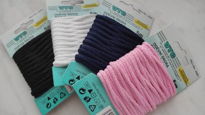 Šňůra oděvní PES 4 mm - karta 5 m{% if product.brand.name %} – VTC{% endif %}